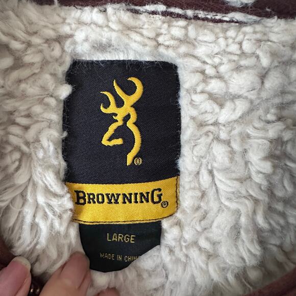 Browning Hoodie mens Large Brown Full zip Outdoor Hunting Camouflage Fleece - Picture 4 of 7